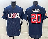 Men's USA Baseball #20 Pete Alonso 2023 Navy World Baseball Classic Stitched Jersey,baseball caps,new era cap wholesale,wholesale hats